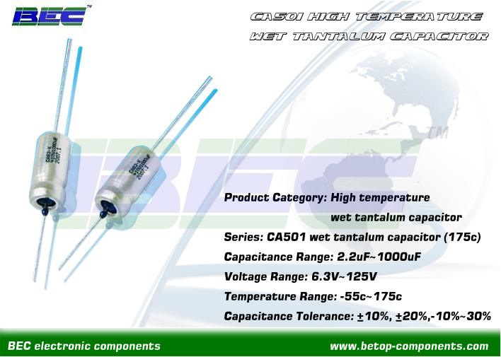 CA501 High-temp Axial Wet Tantalum Capacitor (175)