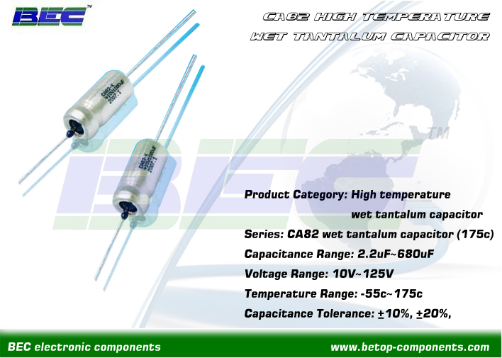 CA82 High-temp Axial Wet Tantalum Capacitor (175)