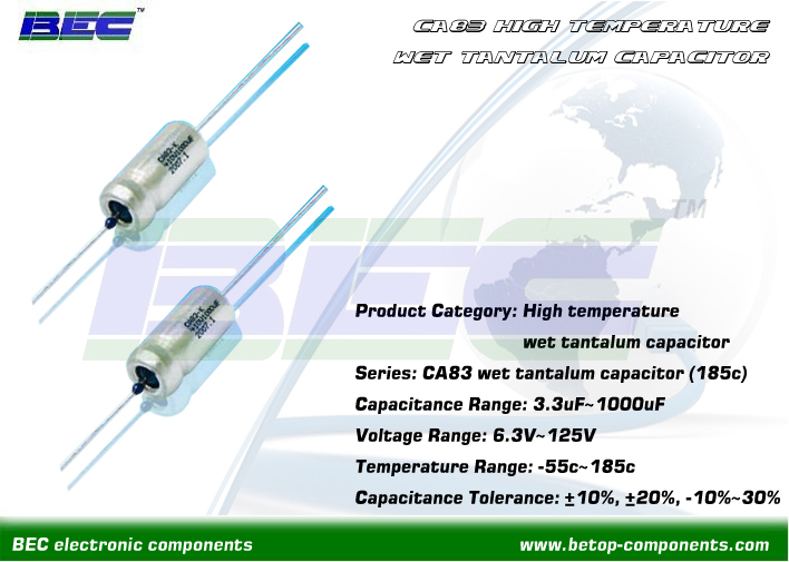 CA83 High-temp Axial Wet Tantalum Capacitor (185)